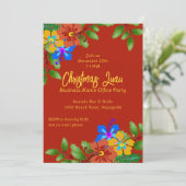 Hibiscus n Holly kerst Kantoor Kaart (Staand voorkant)