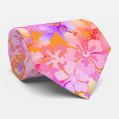 Hibiscus n Holly Unisex Hawaiian Print Stropdas (Opgerold)