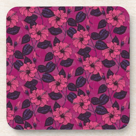 Hibiscus nacht bier onderzetter (Voorkant)