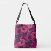 Hibiscus nacht crossbody tas (Achterkant)