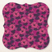 Hibiscus nacht kartonnen onderzetters (Voorkant)