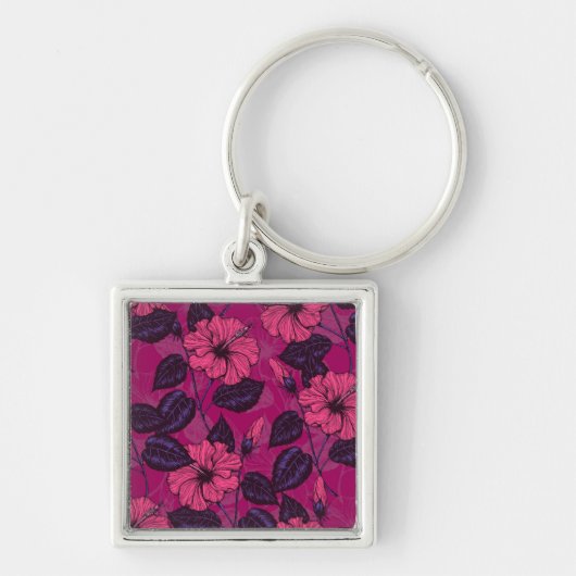 Hibiscus nacht sleutelhanger (Voorkant)