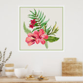 Hibiscus Native Hawaiian Flowers Poster (Keuken)