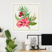 Hibiscus Native Hawaiian Flowers Poster (Thuiskantoor)