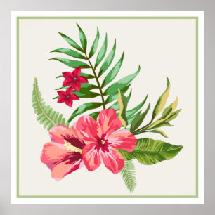 Hibiscus Native Hawaiian Flowers Poster