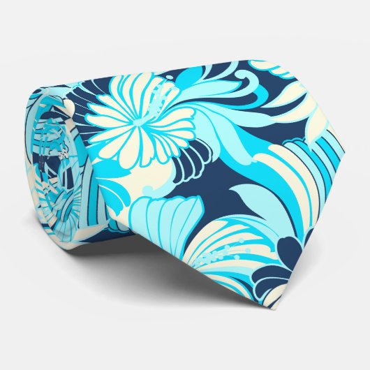 Hibiscus Oerwoud Floral Hawaiian, dubbelzijdig bed Stropdas (Opgerold)