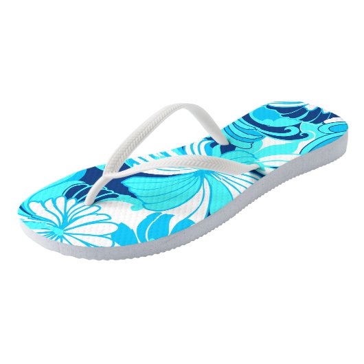 Hibiscus Oerwoud Hawaïaanse tropische flora Teenslippers (Schuin)