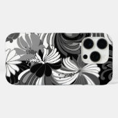Hibiscus Oerwoud Hawaiian Black en Grey Case-Mate iPhone Case (Achterkant (horizontaal))