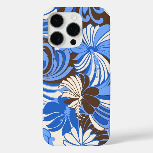 Hibiscus Oerwoud Hawaiian Blue en Brown Case-Mate iPhone Case (Achterkant)