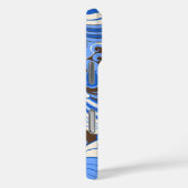 Hibiscus Oerwoud Hawaiian Blue en Brown Case-Mate iPhone Case (Achterkant / Rechts)