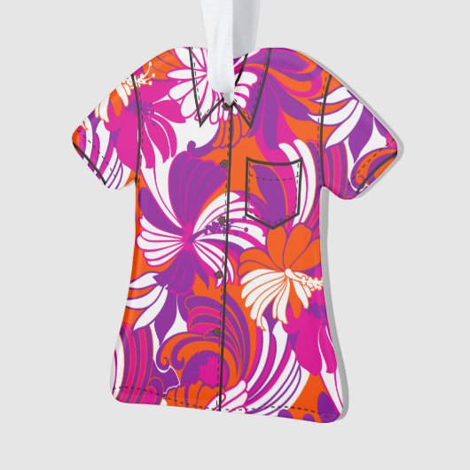 Hibiscus Oerwoud Hawaiian Tropical Aloha Shirt Ornament (voorkant)