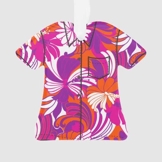 Hibiscus Oerwoud Hawaiian Tropical Aloha Shirt Ornament (voorkant)