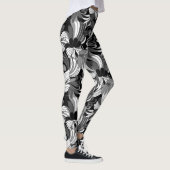Hibiscus Oerwoud Hawaiian Tropical Floral Black Leggings (Rechts)