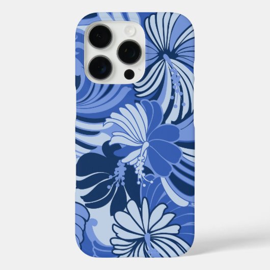 Hibiscus Oerwoud Hawaiian Tropical Floral Blue Case-Mate iPhone Case (Achterkant)