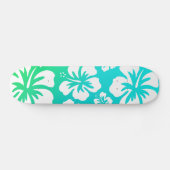 Hibiscus on Blue Green Skateboard (Horizontaal)