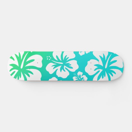 Hibiscus on Blue Green Skateboard (Horizontaal)