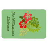 Hibiscus on Green Stateroom Deurkiezer Magneet (Horizontaal)