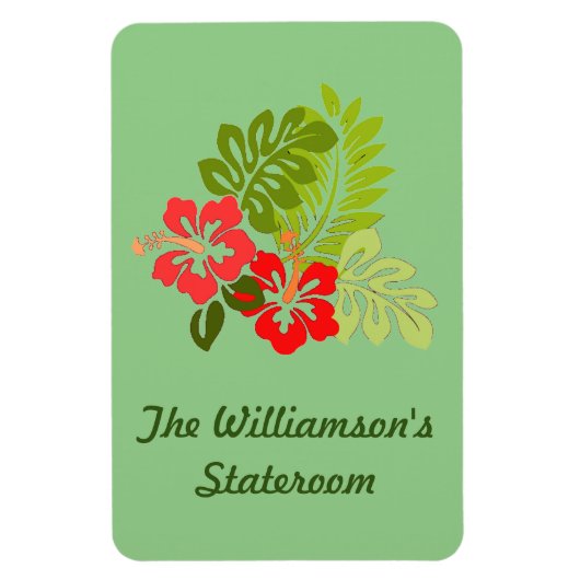 Hibiscus on Green Stateroom Deurkiezer Magneet (Verticaal)