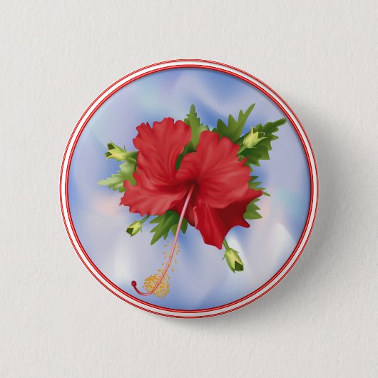 Hibiscus on Ice Ronde Button 5,7 Cm (Voorkant)