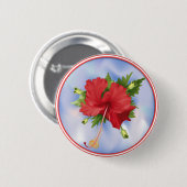 Hibiscus on Ice Ronde Button 5,7 Cm (Voorkant /achterkant)