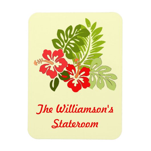 Hibiscus on Yellow Stateroom door markker Magneet (Verticaal)