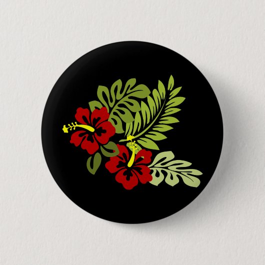 Hibiscus-ontwerp Ronde Button 5,7 Cm (Voorkant)