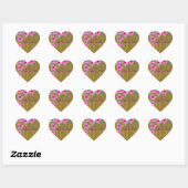 Hibiscus op bamboe hart sticker (Vel)
