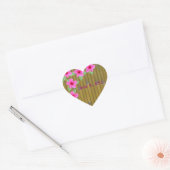 Hibiscus op bamboe hart sticker (Envelop)