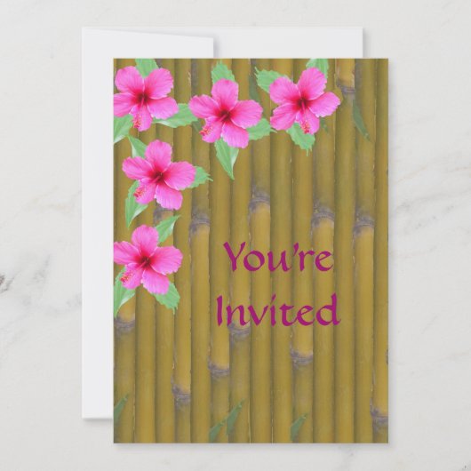 Hibiscus op Bamboo Kaart (Voorkant)