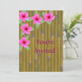 Hibiscus op Bamboo Kaart (Staand voorkant)