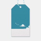 Hibiscus-orange & Summer Clouds Cadeaulabel (Achterkant)