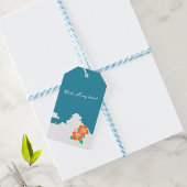 Hibiscus-orange & Summer Clouds Cadeaulabel