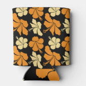 Hibiscus: Oranje tropisch patroon. Blikjeskoeler (Achterkant)