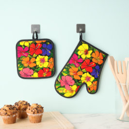 Hibiscus Ovenwant & Pannenlap Set