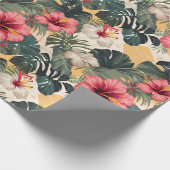 Hibiscus Palm Kokosnoot Gift Wrap Paper Cadeaupapier (Hoek)