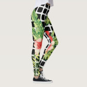 Hibiscus Palm Leaves Tropical Pattern Leggings (Rechts)
