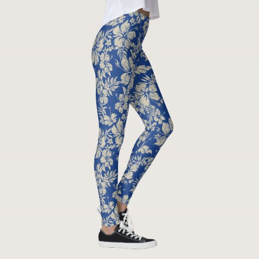 Hibiscus Pareau benauwd Hawaïaans Tropisch Leggings (Rechts)
