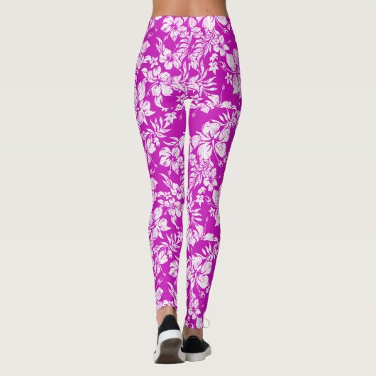 Hibiscus Pareau benauwd Hawaïaans Tropisch Leggings (Achterkant)