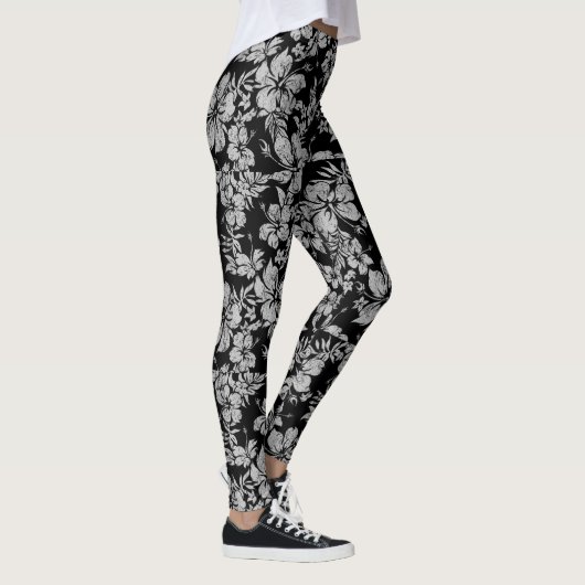 Hibiscus Pareau benauwd Hawaïaans Tropisch Leggings (Rechts)