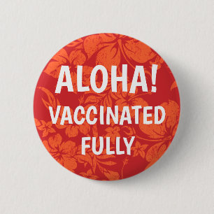 Hibiscus Pareau Distress Hawaiian Vaccineerd Ronde Button 5,7 Cm