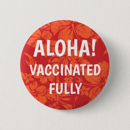 Hibiscus Pareau Distress Hawaiian Vaccineerd Ronde Button 5,7 Cm (Voorkant)