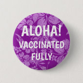 Hibiscus Pareau Distress Hawaiian Vaccineerd Ronde Button 5,7 Cm (Voorkant)