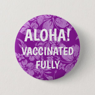 Hibiscus Pareau Distress Hawaiian Vaccineerd Ronde Button 5,7 Cm