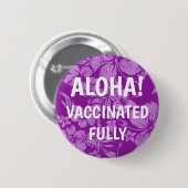 Hibiscus Pareau Distress Hawaiian Vaccineerd Ronde Button 5,7 Cm (Voorkant /achterkant)