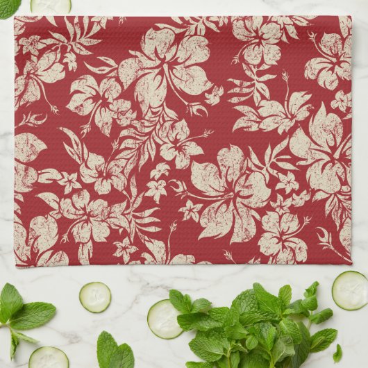 Hibiscus Pareau Hawaïaanse keukenhanddoek (Gevouwen)