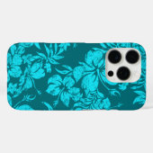 Hibiscus Pareau Hawaiian Floral Blauwgroen Case-Mate iPhone Case (Achterkant (horizontaal))