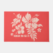 Hibiscus Pareau Hawaiian Floral Coral Deurmat (Voorkant)