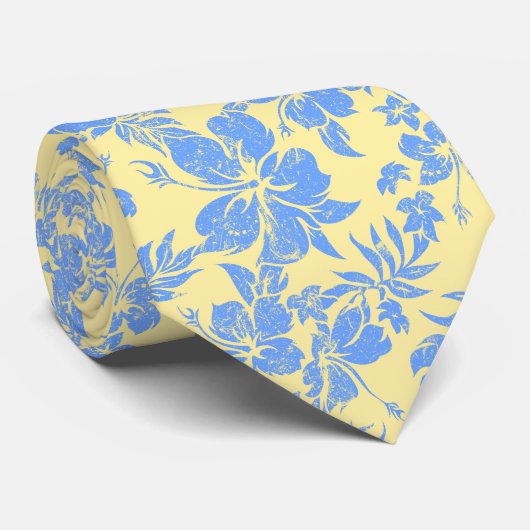 Hibiscus Pareau Hawaiian Floral, dubbelzijdig bedr Stropdas (Opgerold)