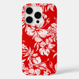Hibiscus Pareau Hawaiian Floral Red iPhone 16 Pro Hoesje