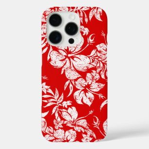 Hibiscus Pareau Hawaiian Floral Red iPhone 16 Pro Hoesje